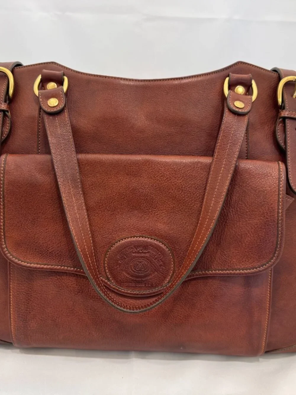 Ghurka Wellesley No. 249  Vintage Chestnut Leather Weekender Travel Bag